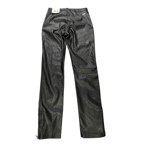 NEW Kancan Faux Leather sz 26 High Waist Black Pleather Leggings Skinny Pants - Picture 4 of 10